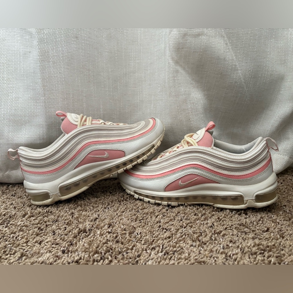 Nike Women's Air Max 97 Pink and Cream Sneakers